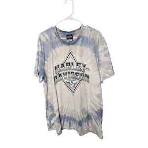 Vintage Harley-Davidson Cherokee North Carolina Blue Tie Dye T-shirt XL